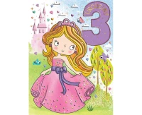 Greeting paper card B6 Princess, 1 pc